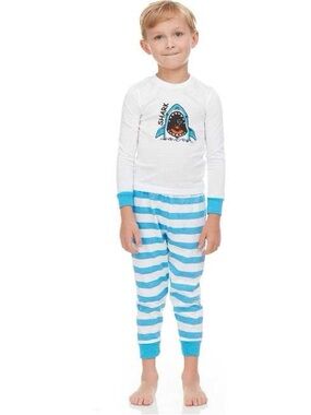 BenBen Shark Striped Pajama Set Kid’s Size 10T NWT